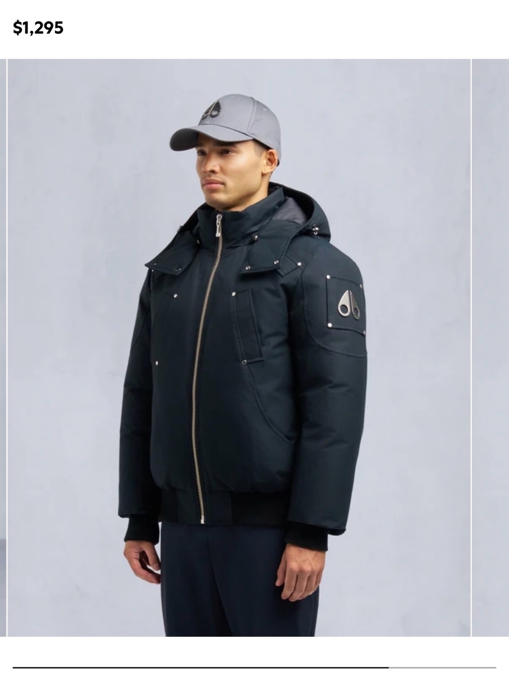 Moose Knuckles Men's Black Hooded Puffer Jacket